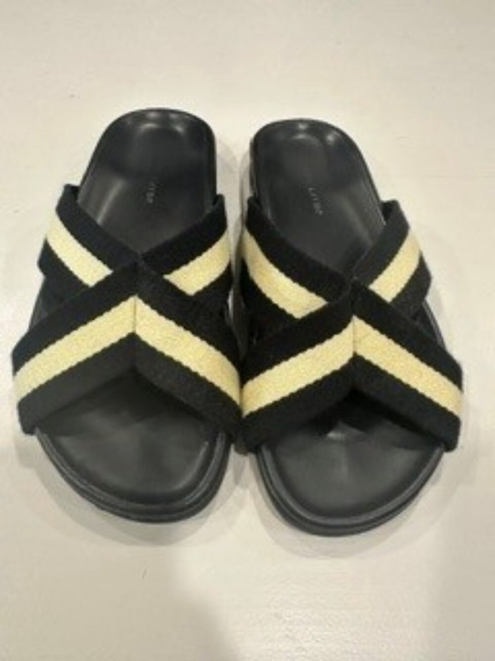 Jenni Kayne Slides - Black/Cream Sandals Size 39